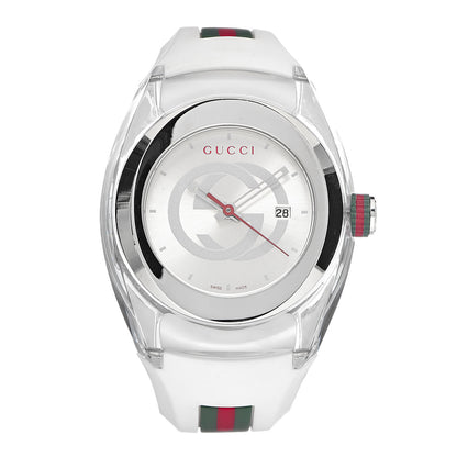 Gucci Stainless Steel Rubber 36mm Sync Web Quartz Watch 1 of 8