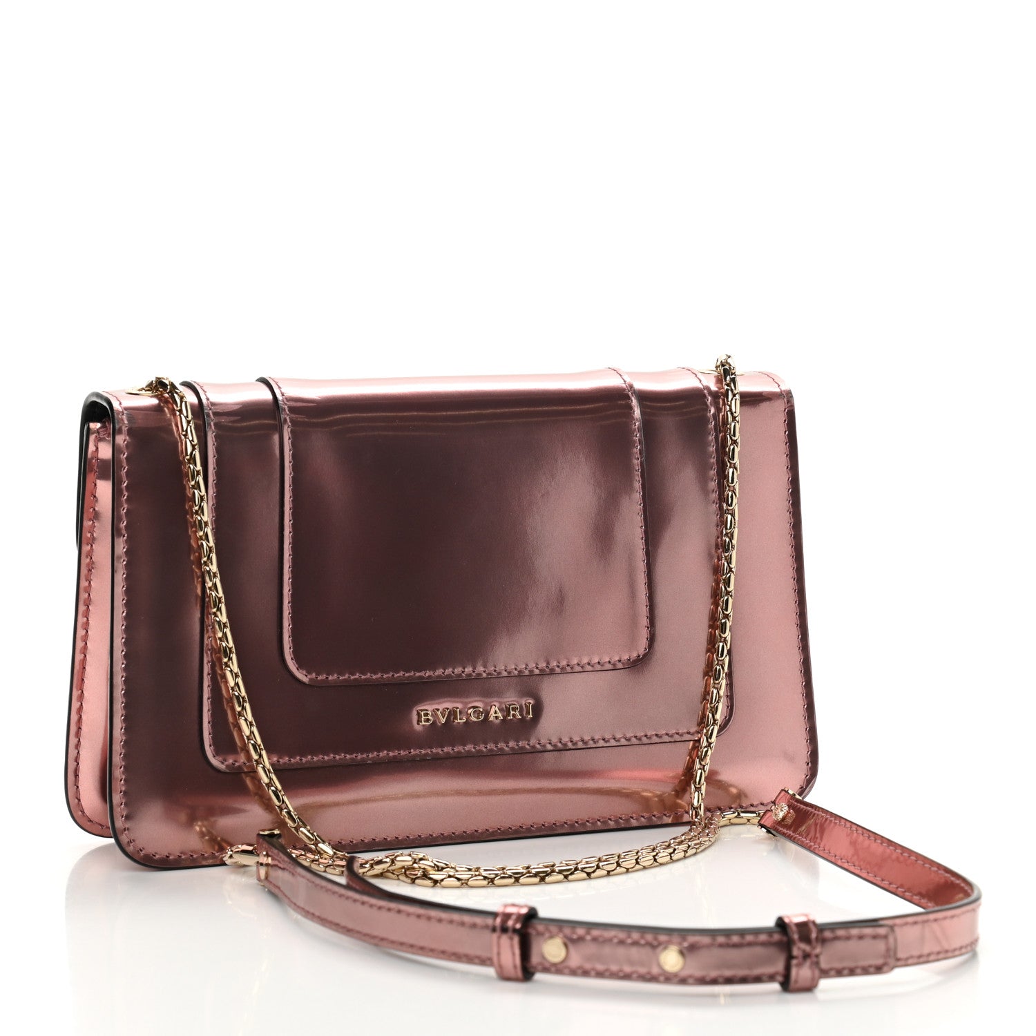 Bulgari Metallic Serpenti Forever Small Shoulder Bag Pink 3 of 10