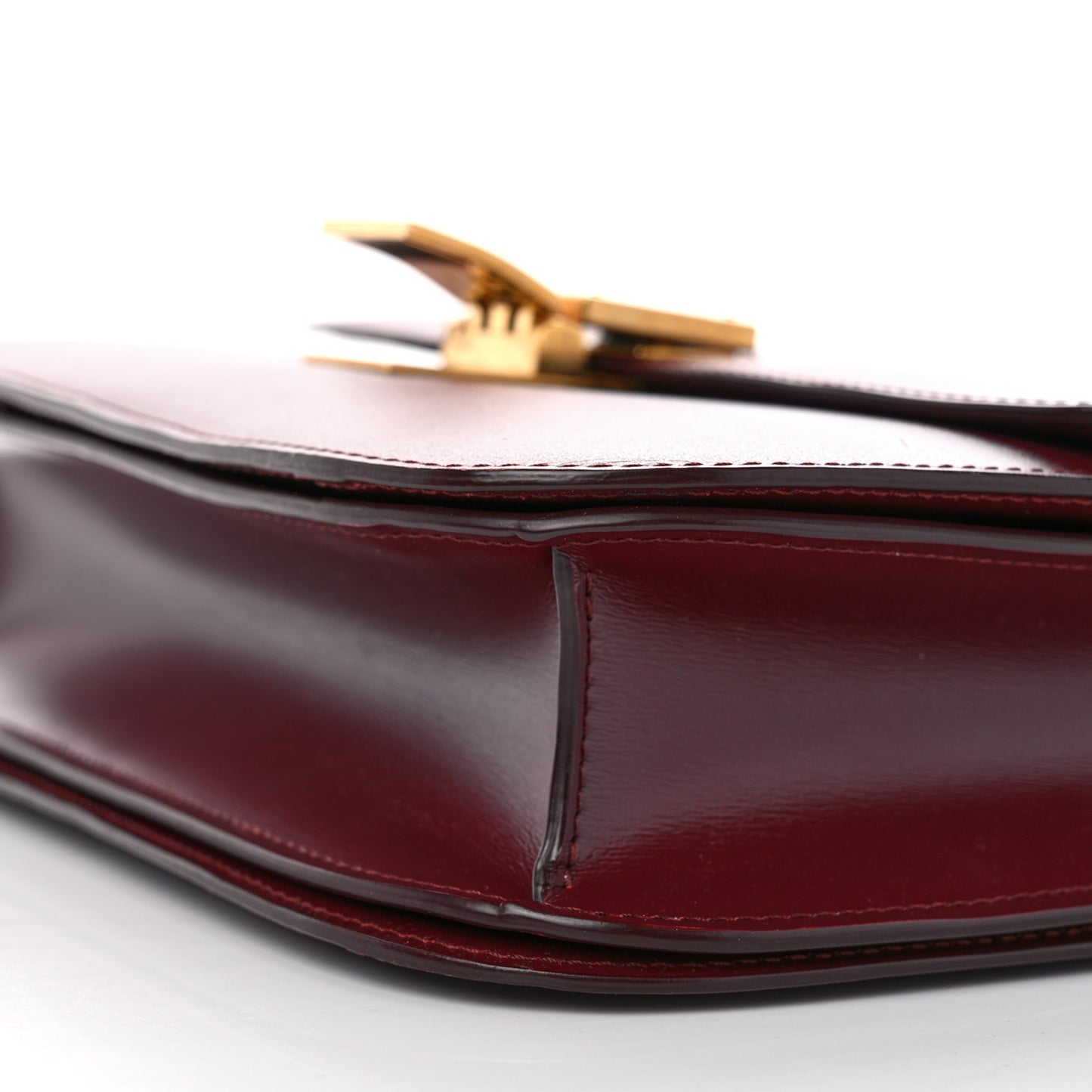 Liege Calfskin Medium Classic Box Flap Bag Burgundy