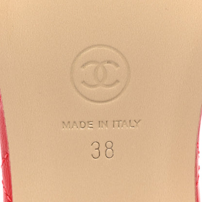 Chanel Satin Mule Sandals 38 Red 6 of 9