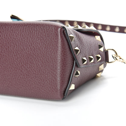 Valentino Garavani Pebbled Calfskin Mini Rockstud Crossbody Bag Rubin 8 of 8