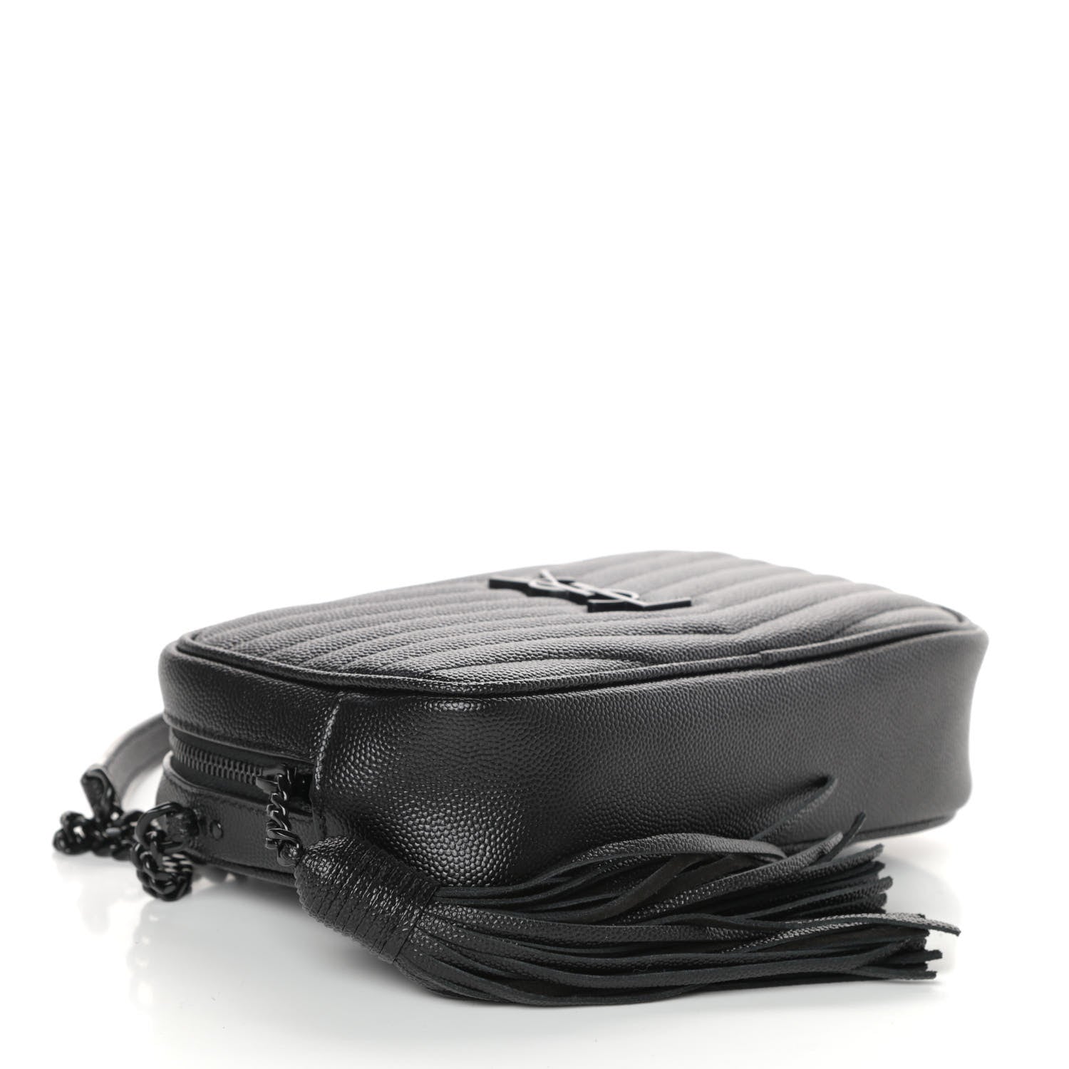 Saint Laurent Grain De Poudre Matelasse Monogram Mini Lou Camera Bag Black 4 of 9