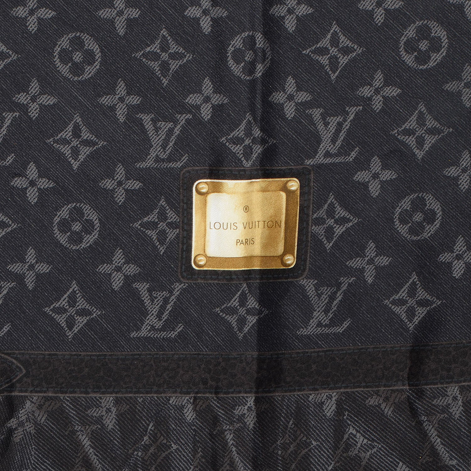 Louis Vuitton Silk Monogram New Denim Bandana Scarf Black 3 of 5