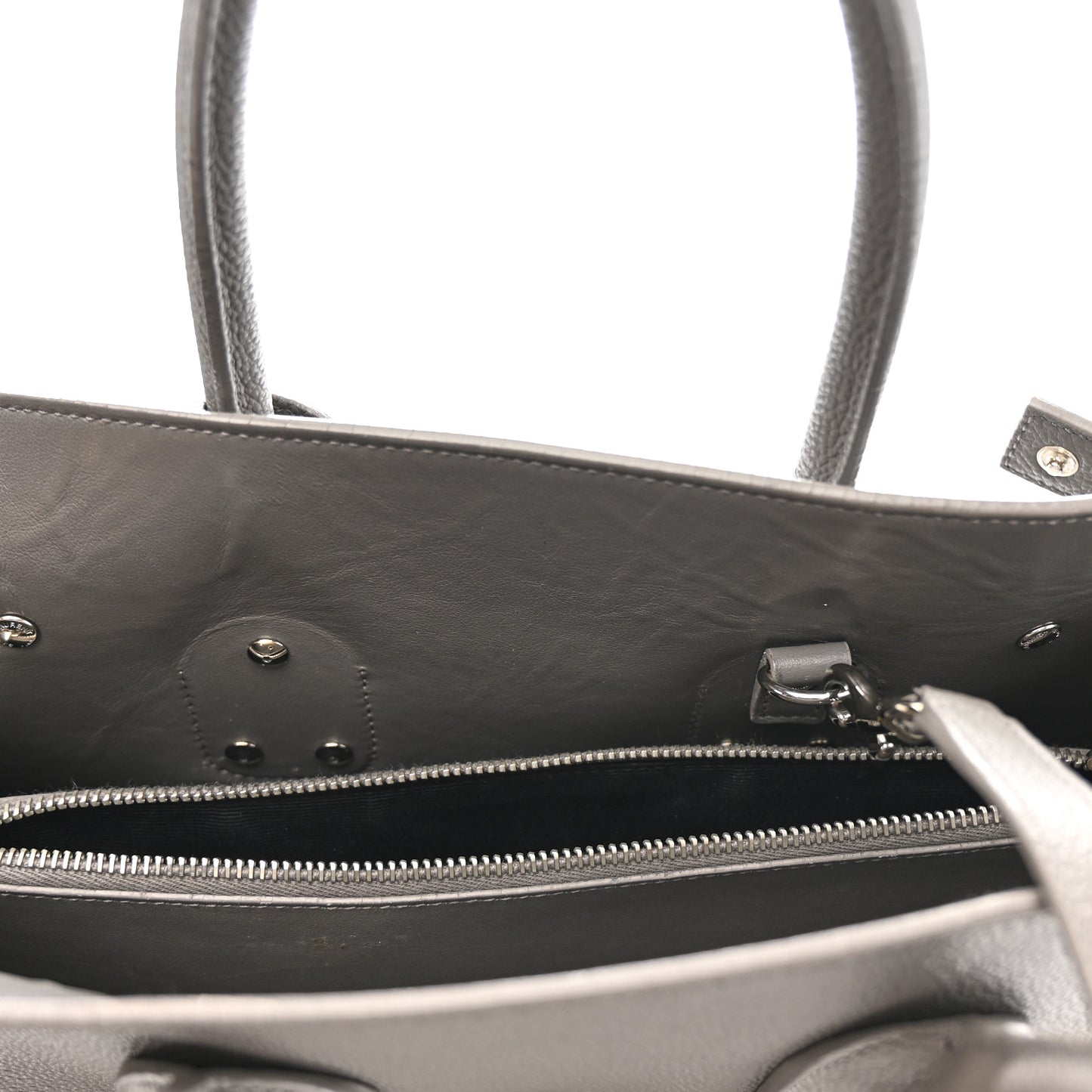 Grained Calfskin Small Sac De Jour Fog