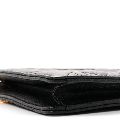 Christian Dior Calfskin Cannage Caro Zipped Pouch With Chain Black 9 of 10