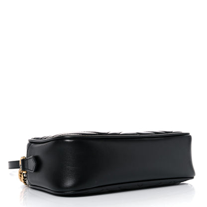 Gucci Calfskin Matelasse Small GG Marmont Chain Shoulder Bag Black 4 of 18