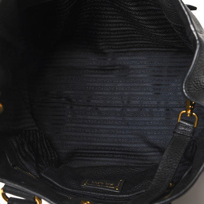 Prada Vitello Daino Shopping Satchel Black 5 of 15