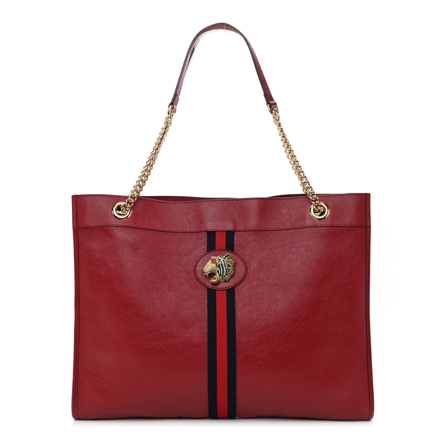 Calfskin Large Rajah Chain Tote Romantic Cherry