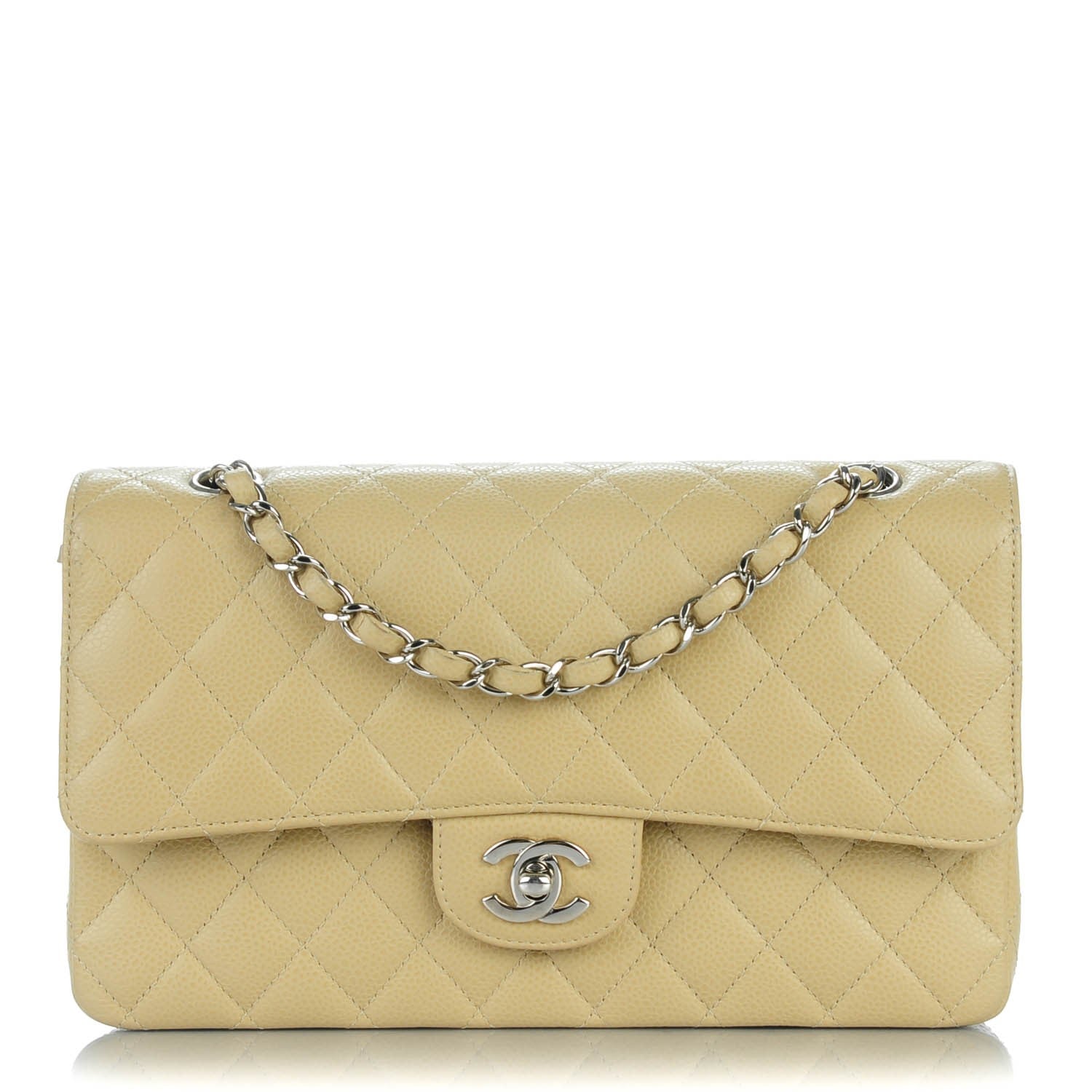 Chanel Caviar Quilted Medium Double Flap Beige 1 of 7