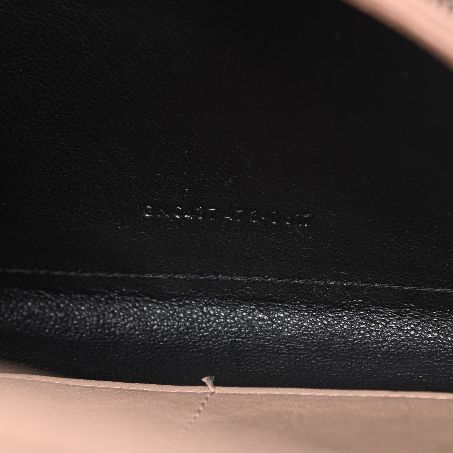 Sheepskin Tri-Quilt Monogram Envelope Chain Wallet Beige
