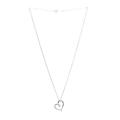 Mikimoto 18K White Gold Akoya Pearl 4mm Heart Pendant Necklace 3 of 5