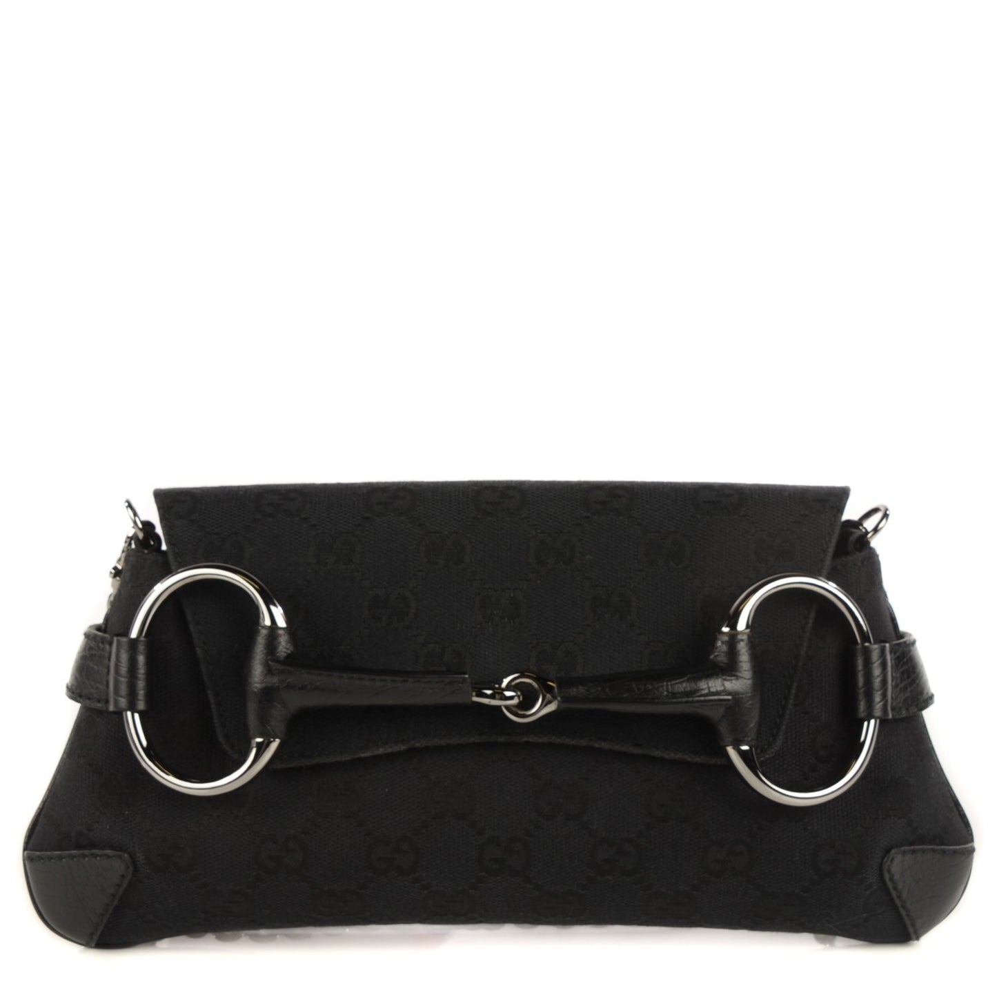 Monogram Small Horsebit Clutch Black