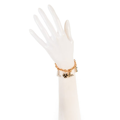 Louis Vuitton Crystal Love Letters Timeless Bracelet Gold 2 of 6
