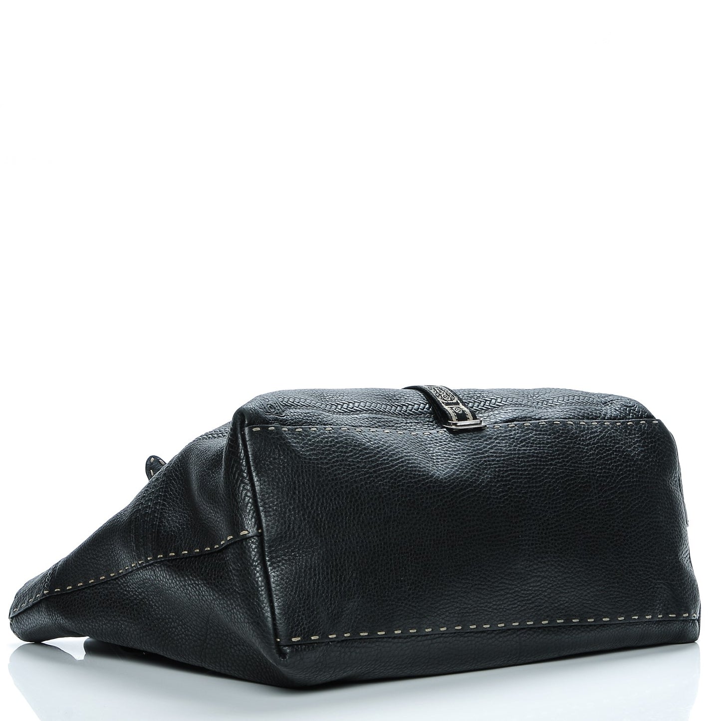 Calfskin Romano Selleria Large Villa Borghese Tote Black