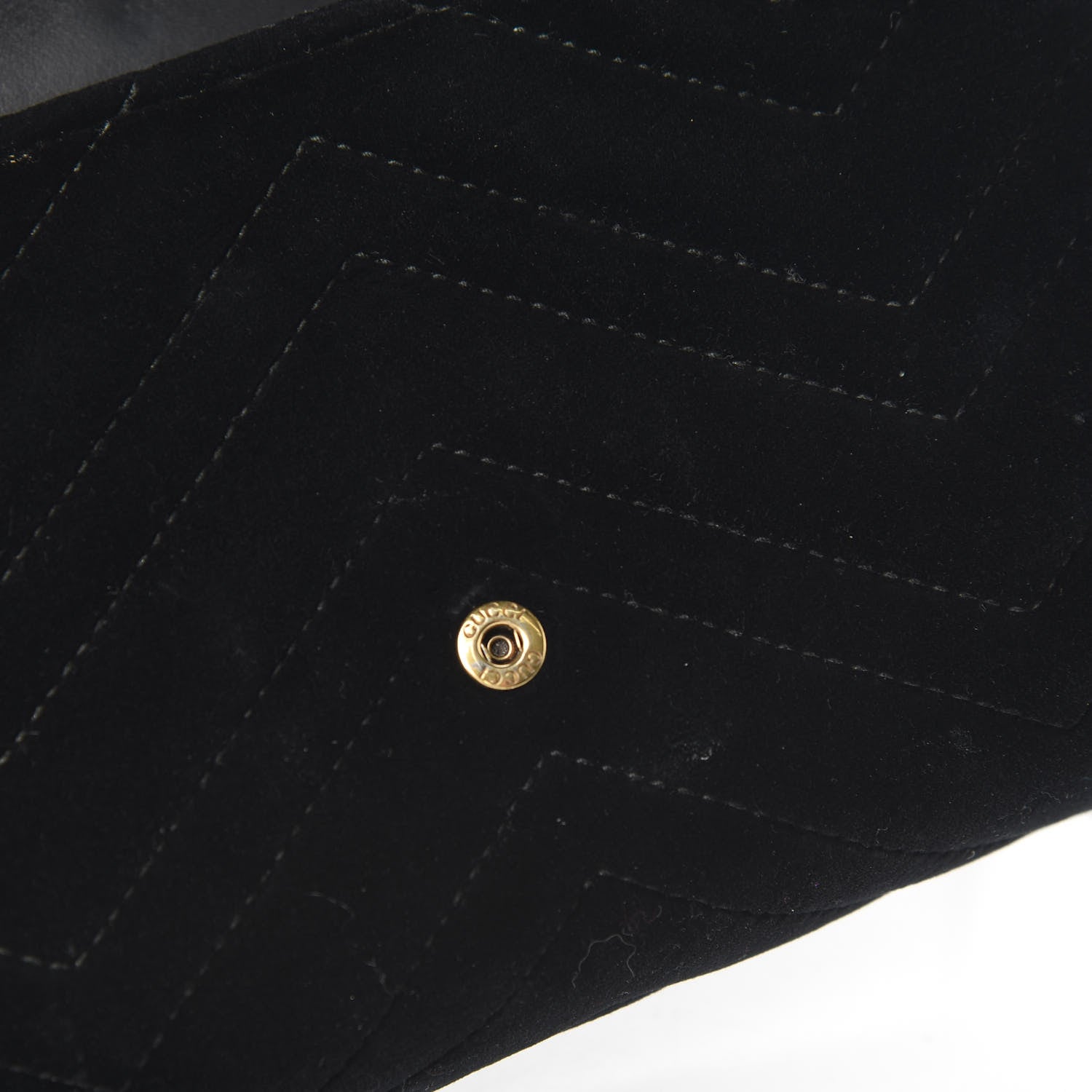 Gucci Velvet Matelasse GG Marmont Chain Wallet Black 9 of 13