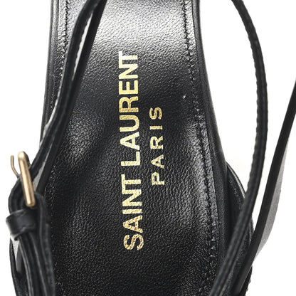 Saint Laurent Calfskin Cassandra 100 Sandals 37 Black 8 of 9