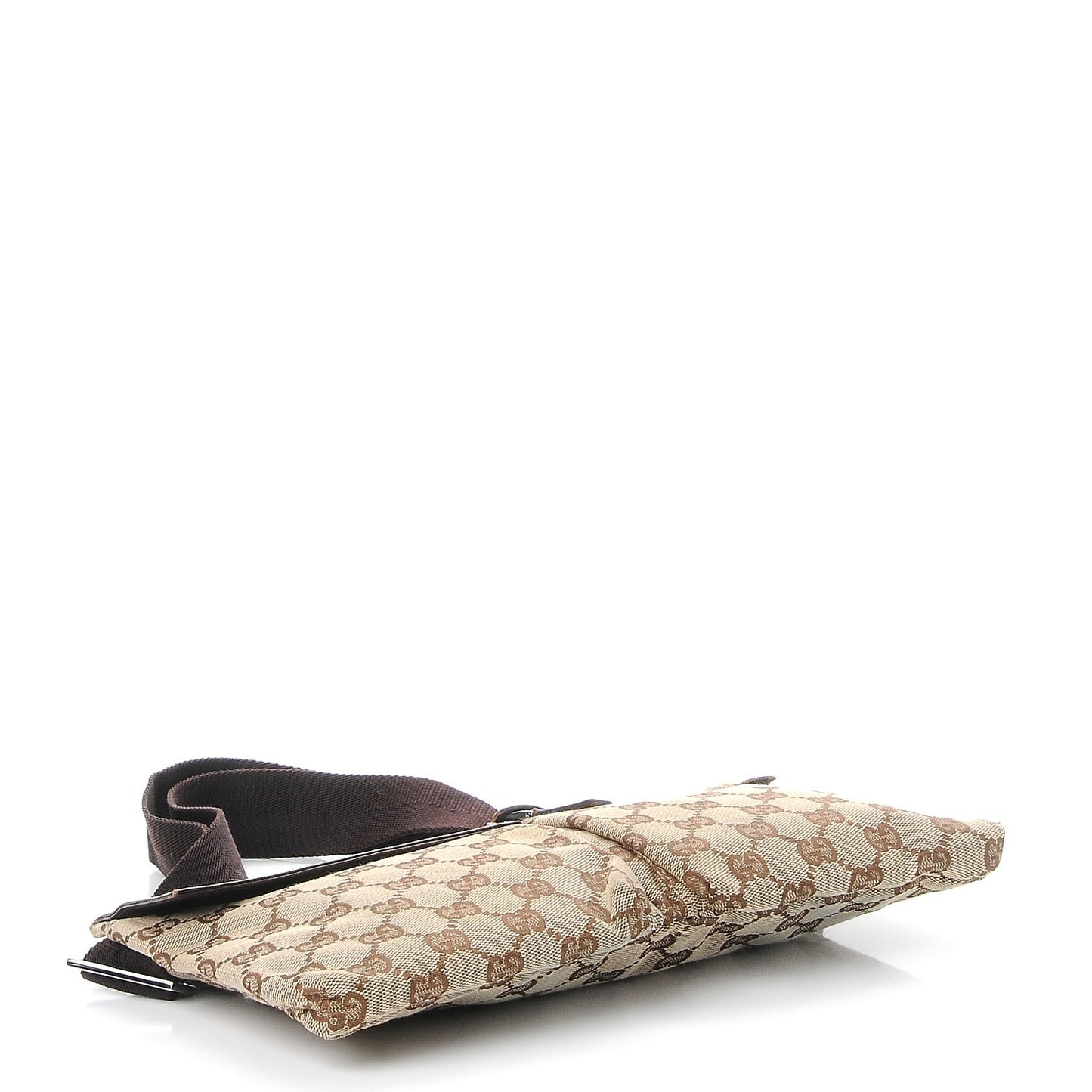 GG Monogram Double Pocket Belt Bag Dark Brown