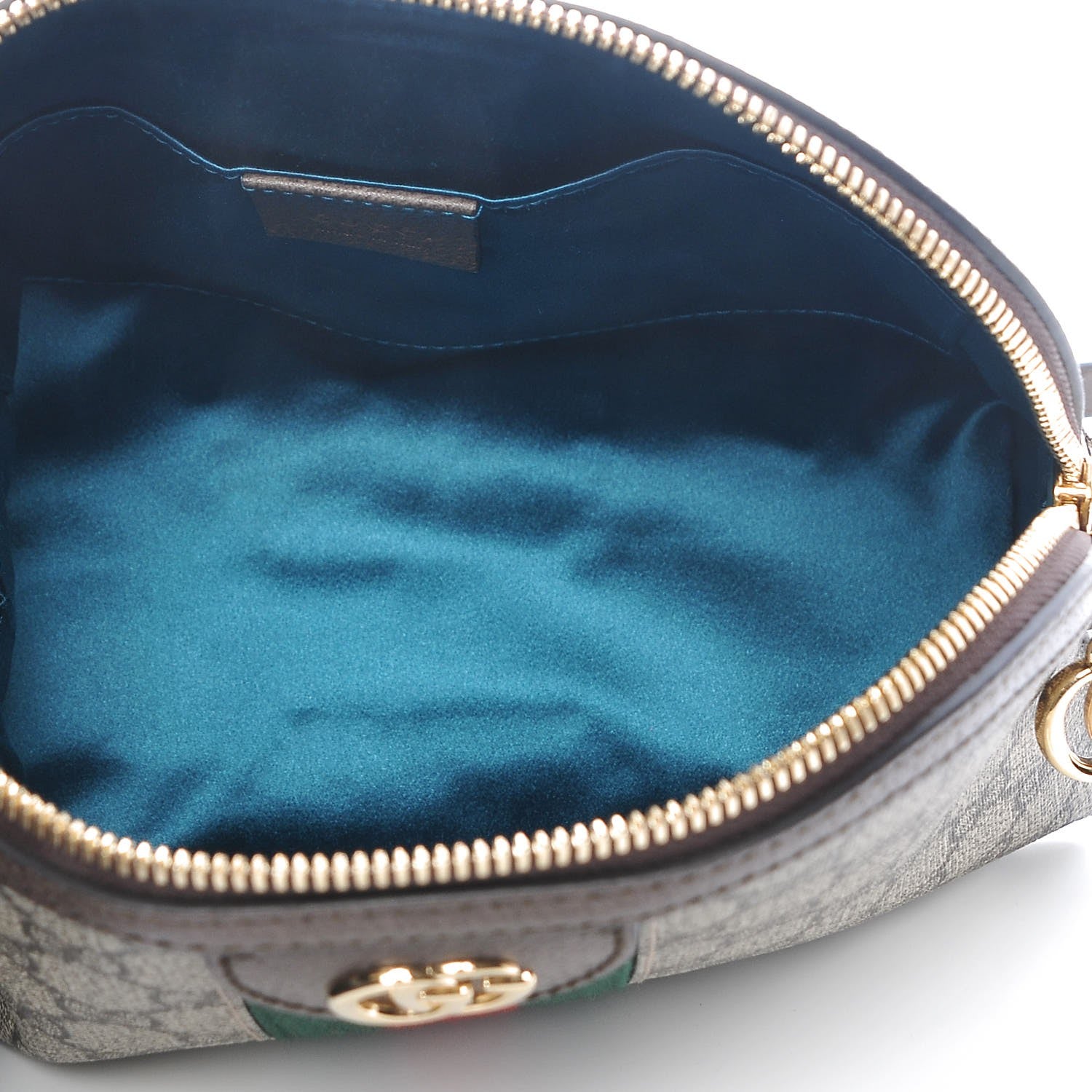 Gucci GG Supreme Monogram Textured Dollar Calfskin Web Small Ophidia Dome Shoulder Bag Beige Ebony New Acero 5 of 8