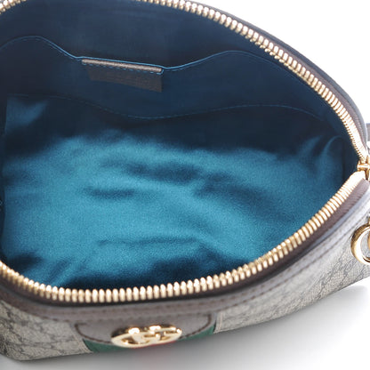 Gucci GG Supreme Monogram Textured Dollar Calfskin Web Small Ophidia Dome Shoulder Bag Beige Ebony New Acero 5 of 8