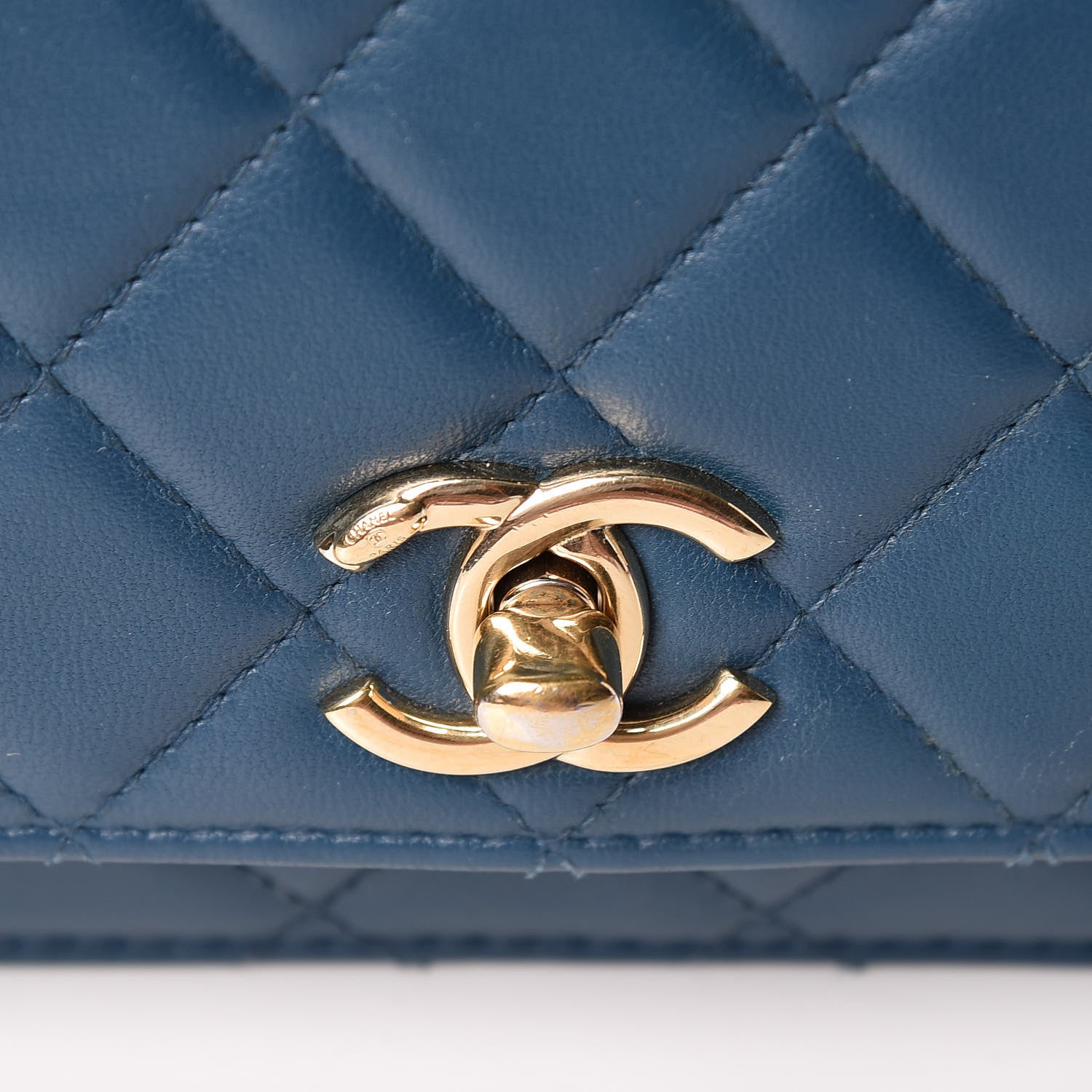 Chanel Lambskin Quilted Trendy CC Wallet On Chain WOC Blue 9 of 21