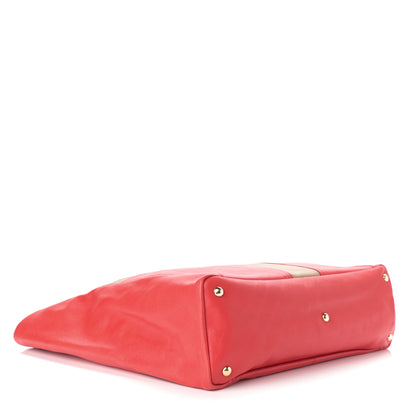 Saint Laurent Calfskin Lucky Chyc Tote Red 4 of 9