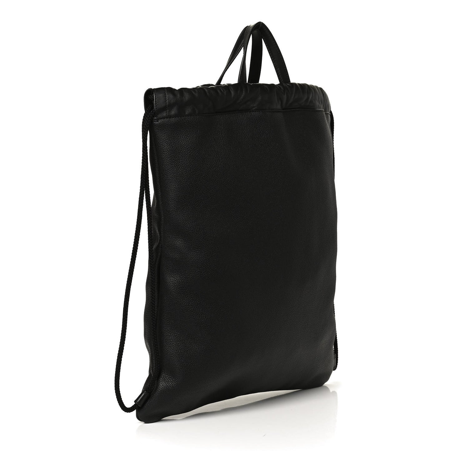 Calfskin Coco Capitan Logo Drawstring Backpack Black