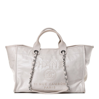 Chanel Glazed Calfskin Large Deauville Tote Ivory 1 of 4