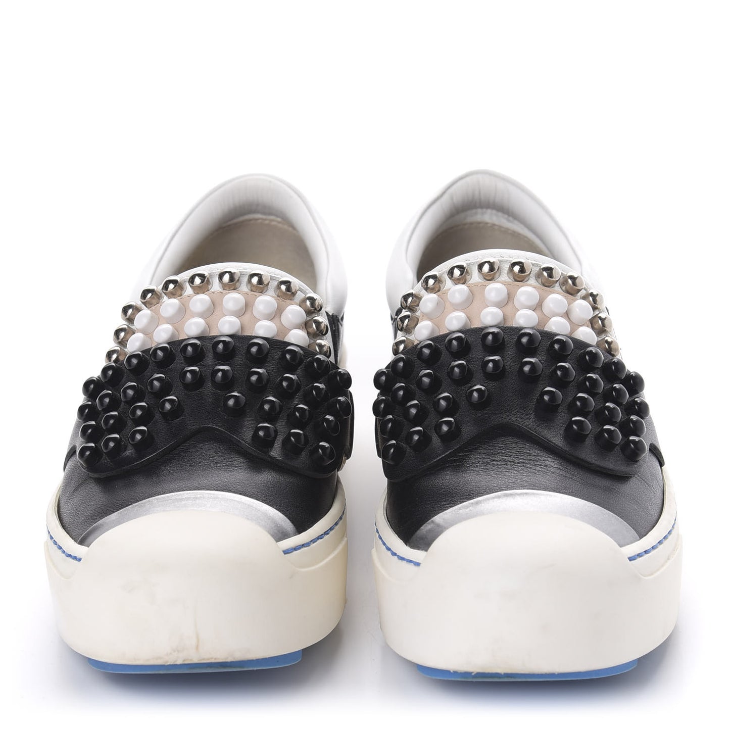 Calfskin Studded Karlito Slip On Sneaker 35.5 Black