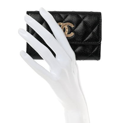 Chanel Caviar Quilted Chain CC Flap Card Holder Black 2 of 9