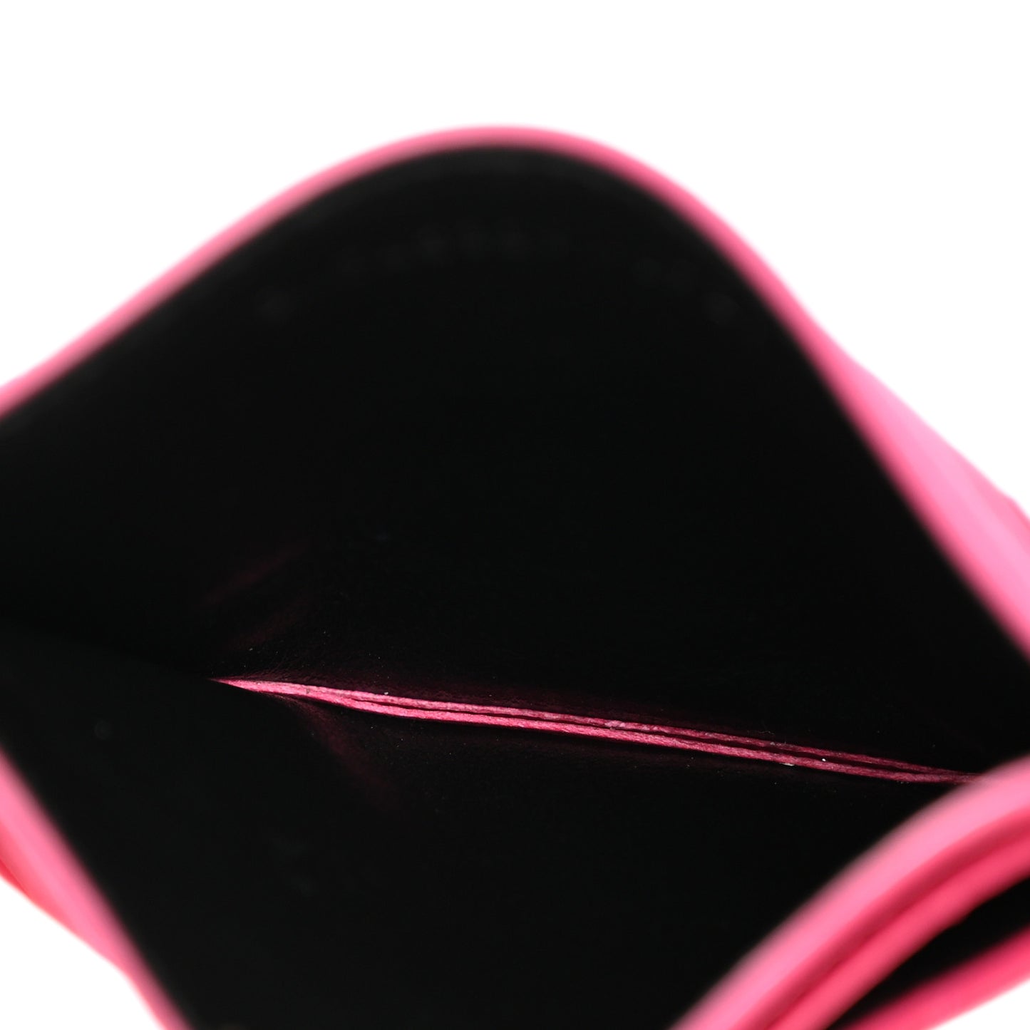 Grain De Poudre Matelasse Chevron Monogram Credit Card Case Fresh Fuxia