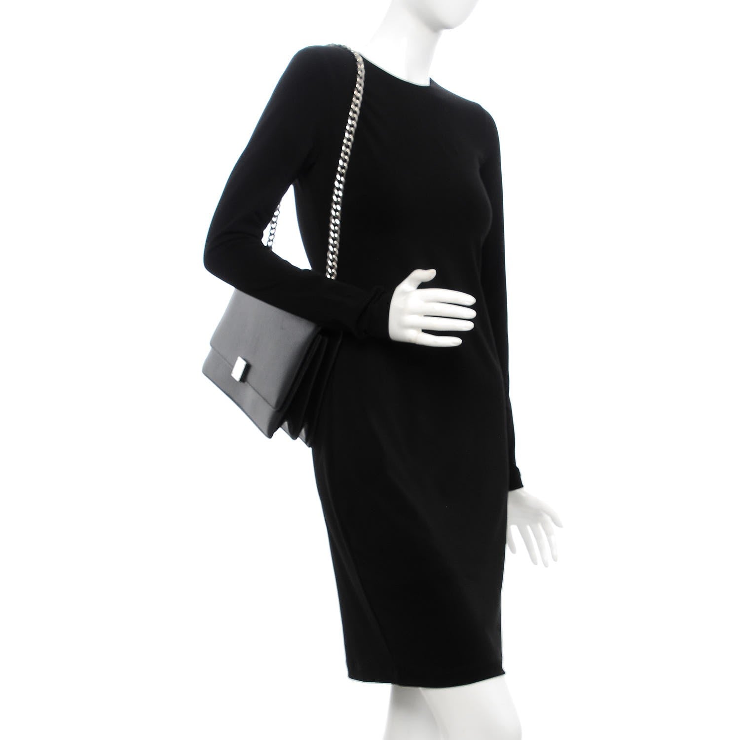 Celine Smooth Calfskin Medium Case Chain Flap Black 2 of 10