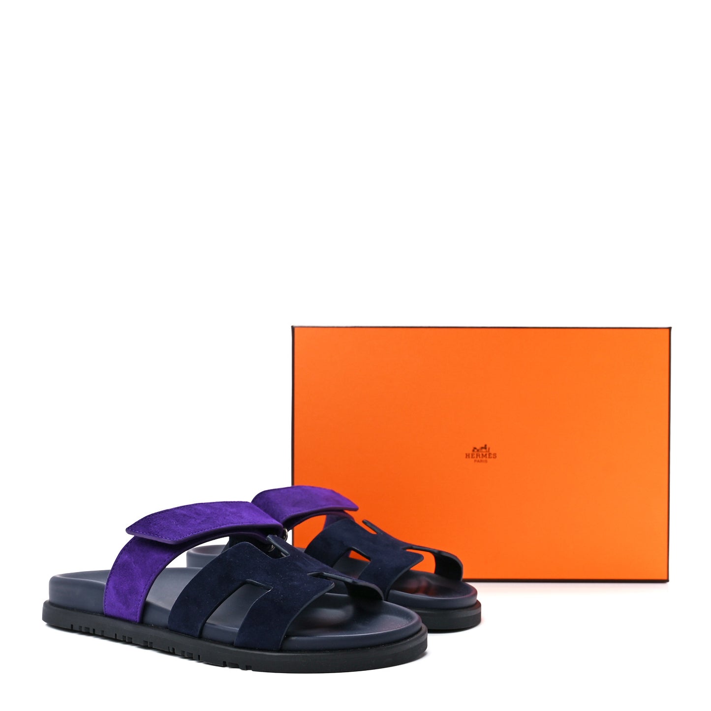 Suede Goatskin Womens Chypre Sandals 38.5 Marine Violet Majorette