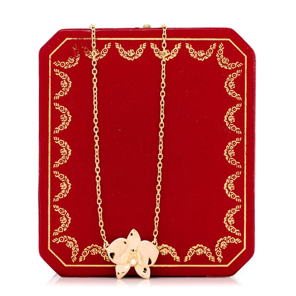 Cartier 18K Pink Gold Diamond Caresse D'Orchidees Par Cartier Pendant Necklace 5 of 5