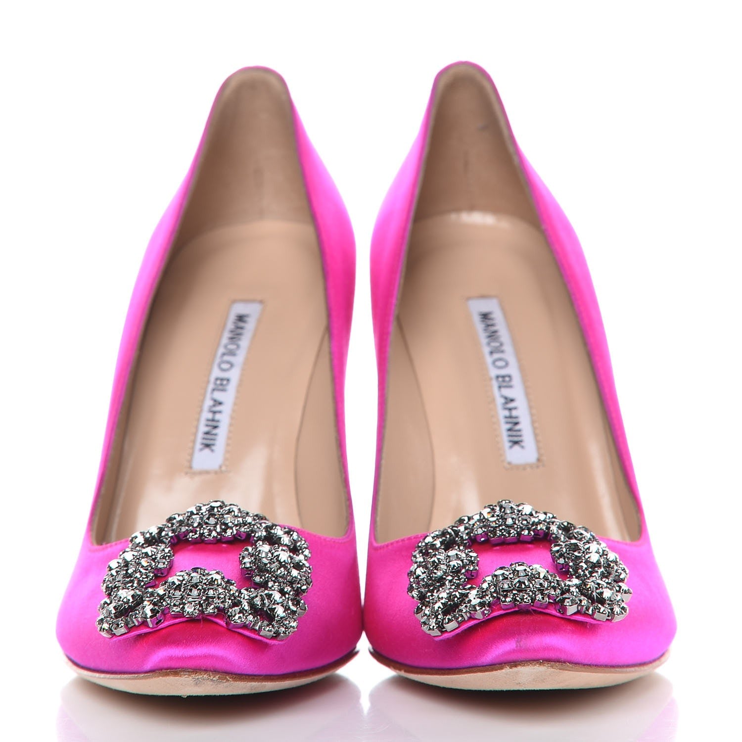 FASHIONPHILE MANOLOBLAHNIKSatinCrystalHangisiPumps36Pink 2 of 11
