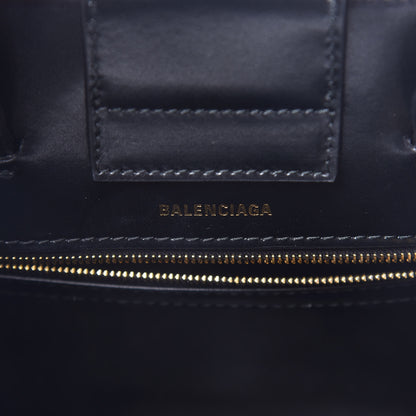 Balenciaga Shiny Box Calfskin Hourglass Tote Black 6 of 12