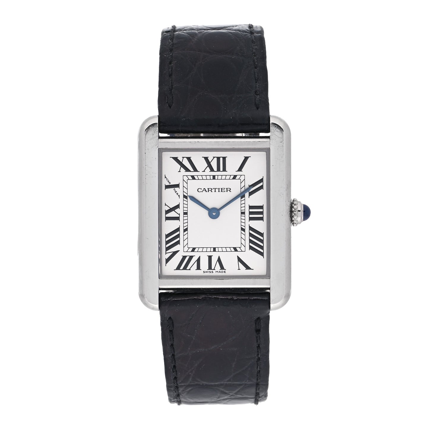 Stainless Steel Alligator 24mm Tank Solo Quartz Watch