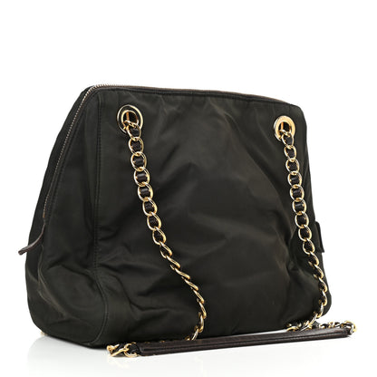 Prada Nylon Chain Shoulder Bag Ebano 2 of 9