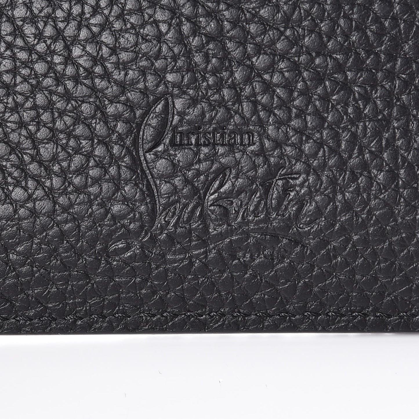 Grained Calfskin Kios Star Studded Card Holder Black
