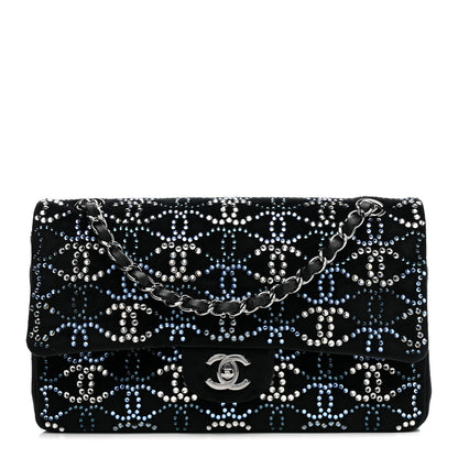 Chanel Velvet Crystal Medium Double Flap Black 1 of 14