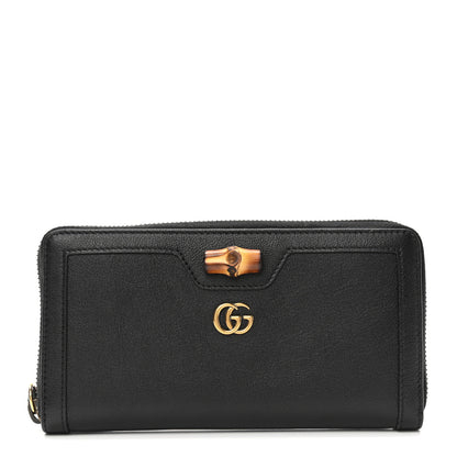 Gucci Wonka Grain Calfskin Diana Continental Wallet Black 1 of 7