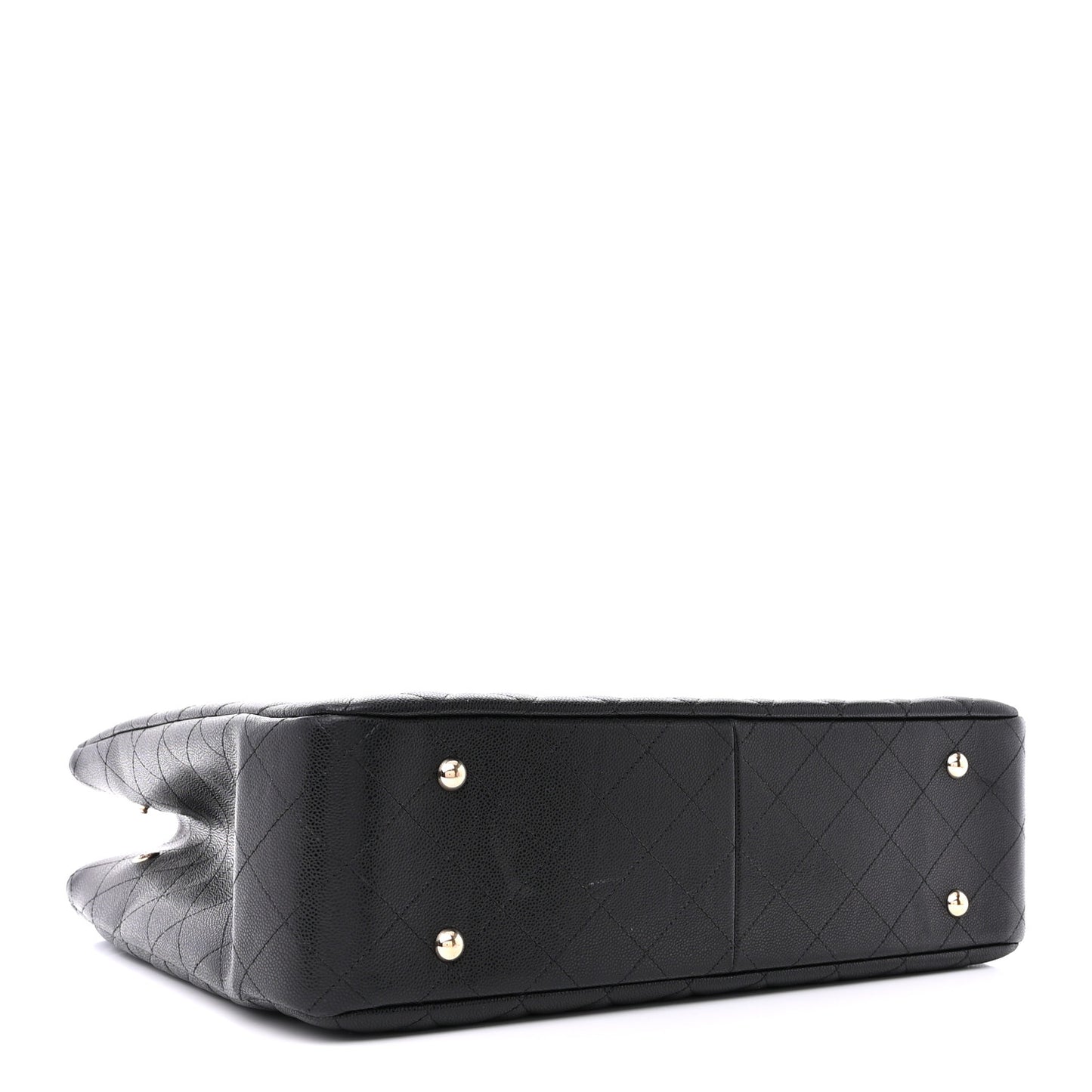 Caviar Quilted Large Shopping Tote Black
