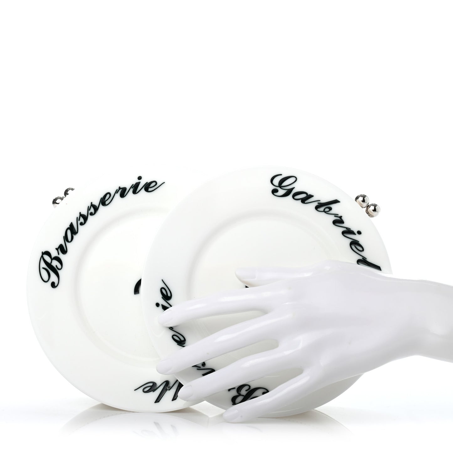 Plexiglass Brasserie Gabrielle Plates Minaudiere White