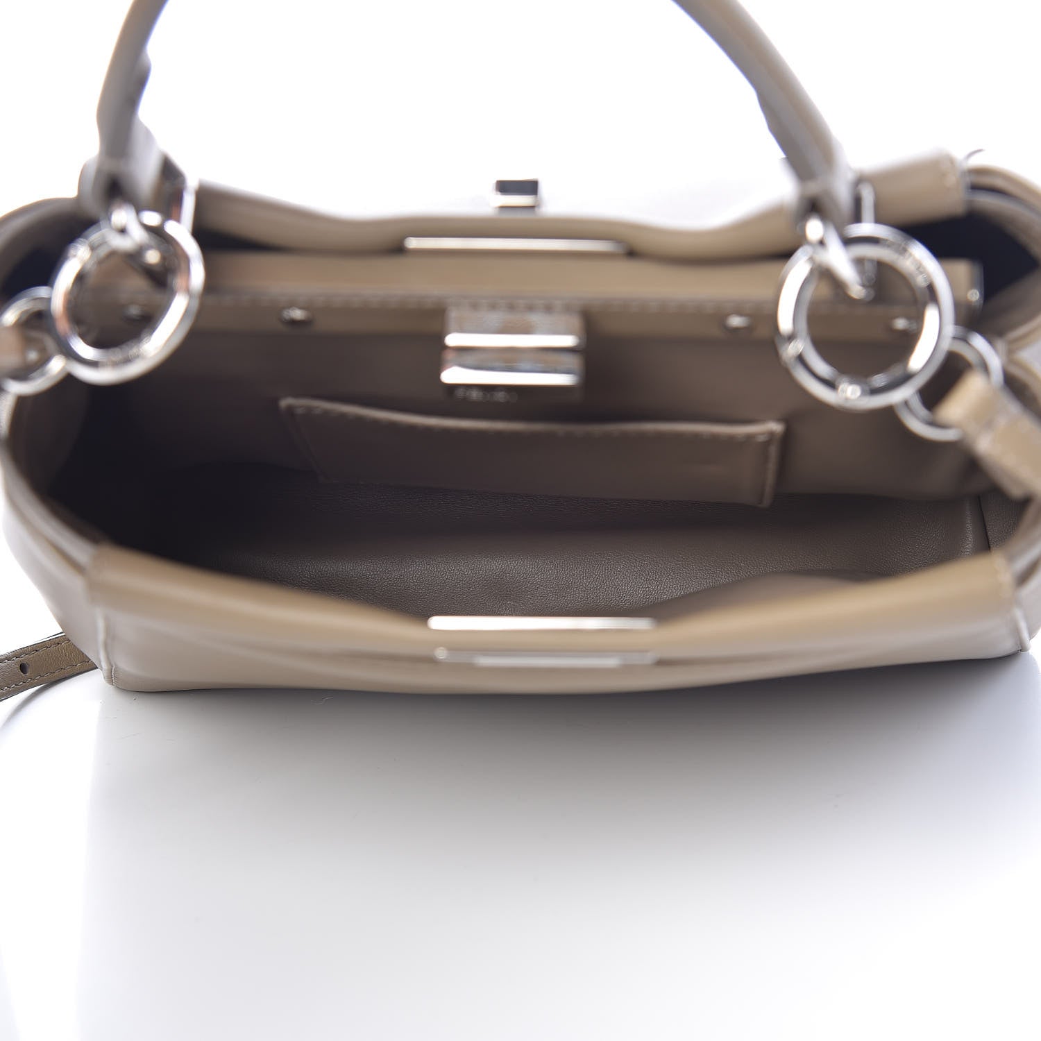 Fendi Nappa Mini Peekaboo Iconic Satchel Tortora 6 of 10
