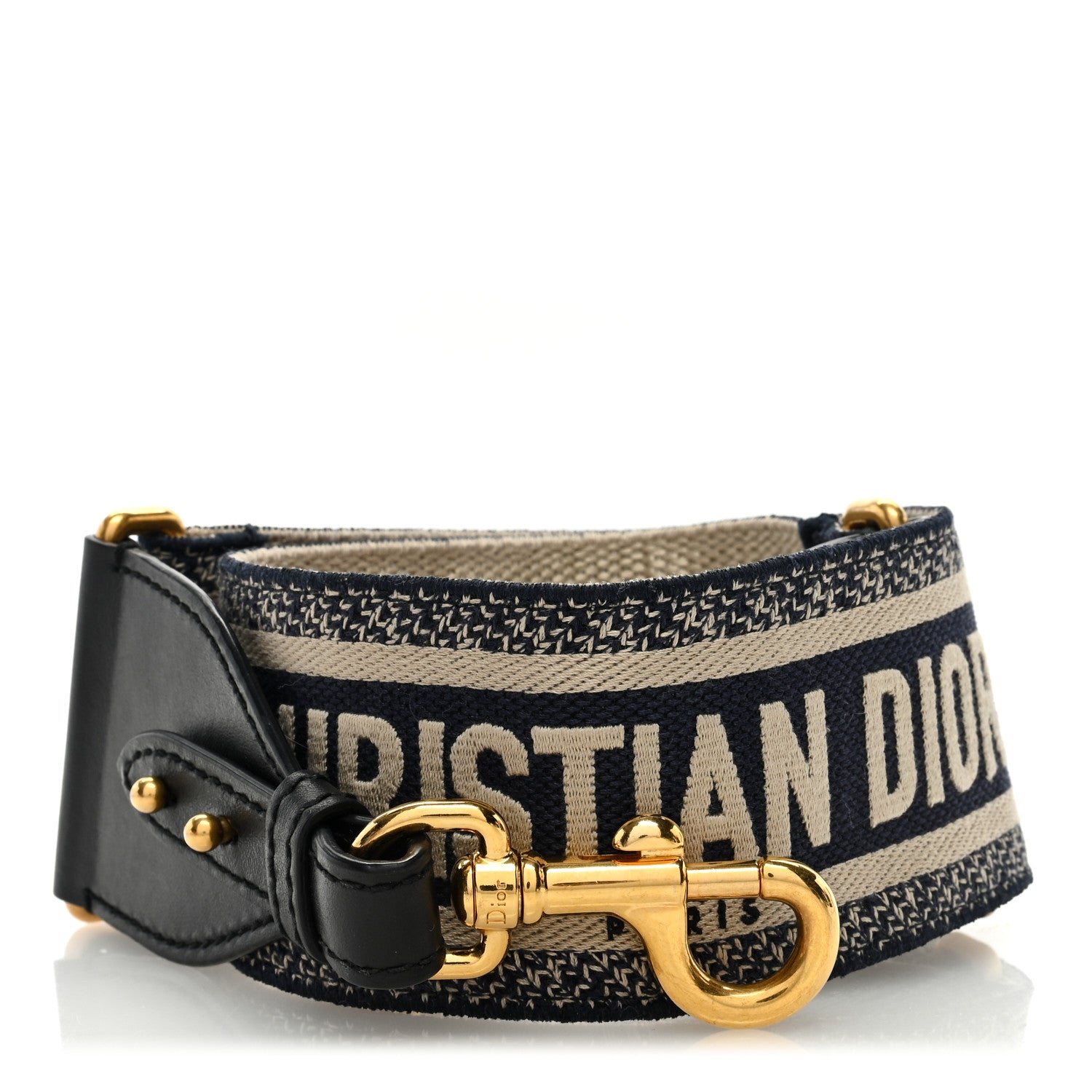 Christian Dior Canvas Embroidered Shoulder Strap Blue 1 of 5