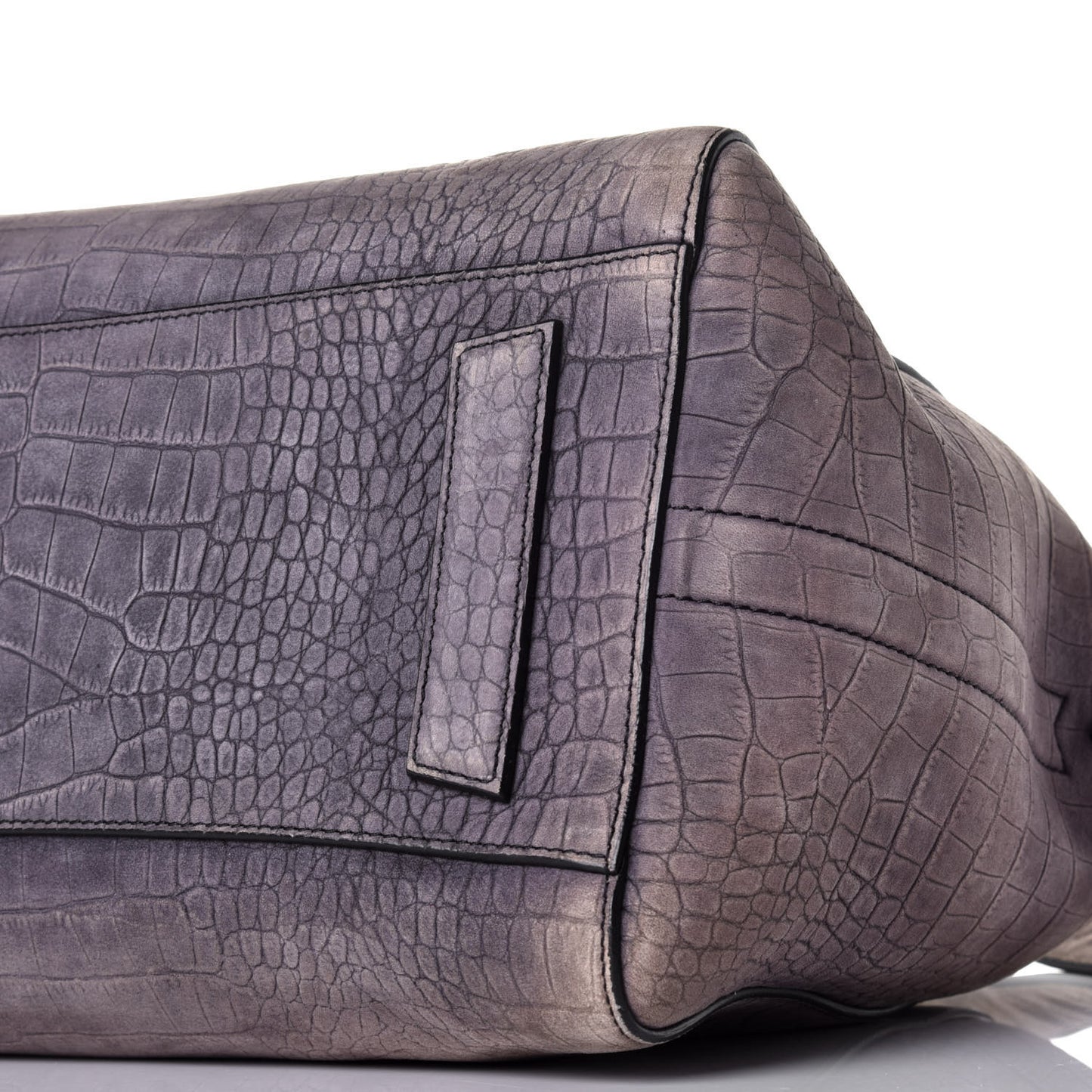 Nubuck Crocodile Embossed Medium Antigona Washed Black