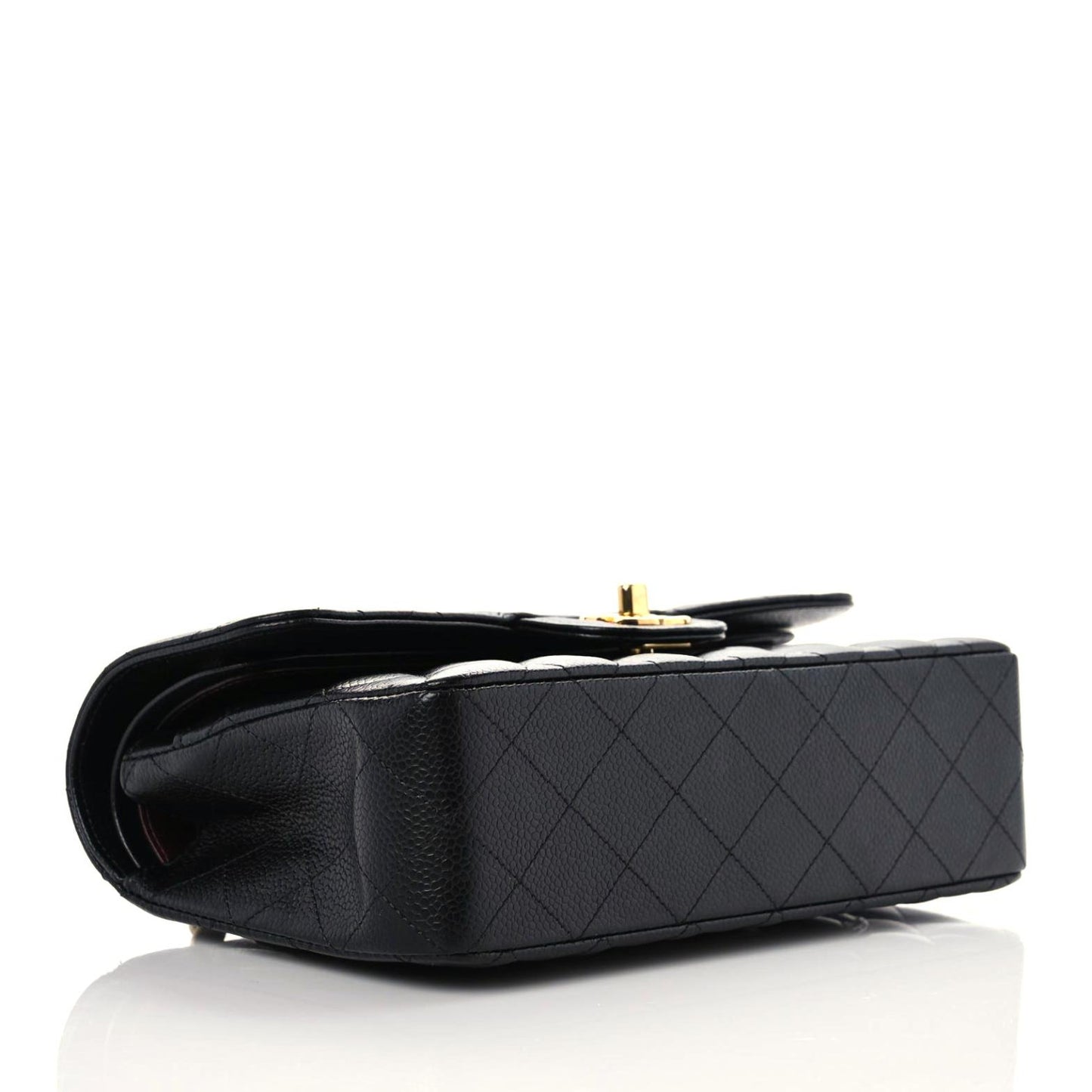Caviar Quilted Small Double Flap Black