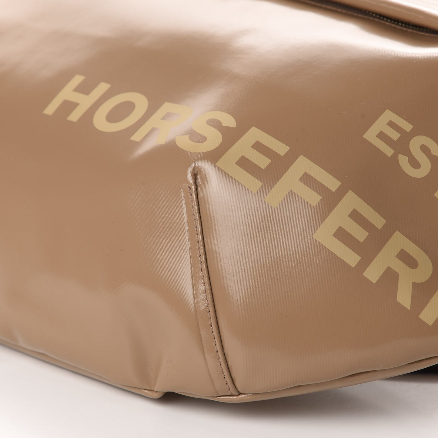 Coated Canvas Horseferry Print Extra Large Bum Bag Beige