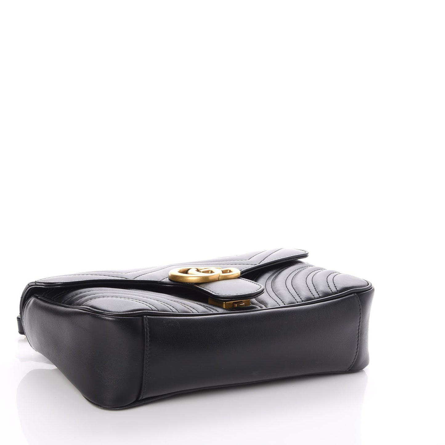 Calfskin Matelasse Small GG Marmont Shoulder Bag Black