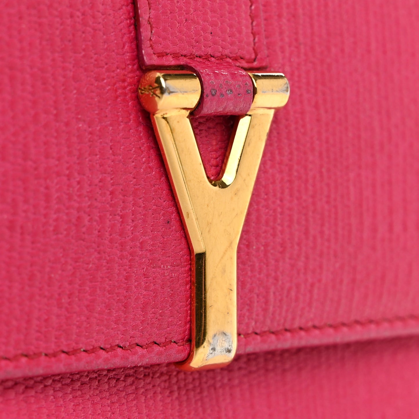 Calfskin Classic Y Ligne Wallet Fuchsia