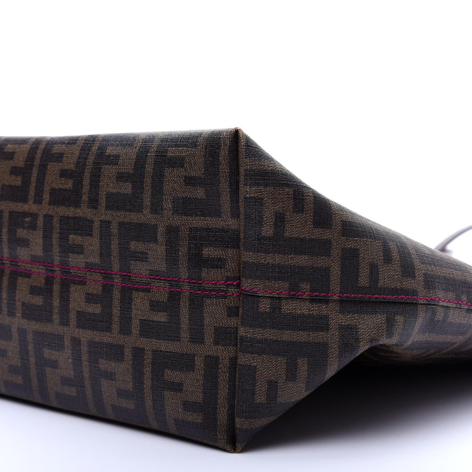 Fendi Zucca Spalmati Clover Lady Bug Roll Tote Tobacco 7 of 11